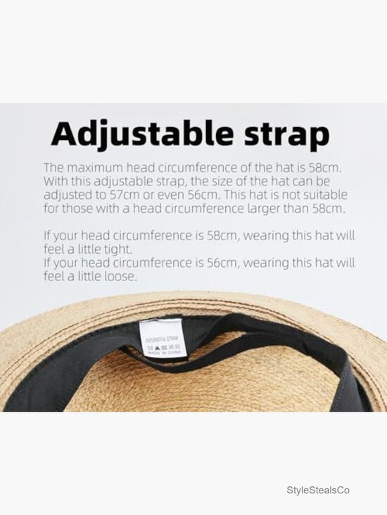 Packable Raffia Straw Bucket Hat for Women Summer Beach Sun Hat Adjustable main image 6